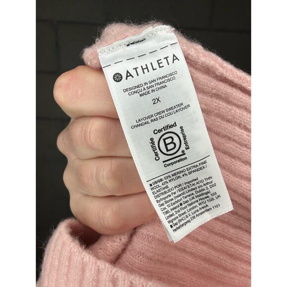 Athleta Pink Crew Neck Sweater - Picture 8 of 9